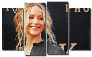 Jennifer Lawrence 4 Panels Paint By Numbers