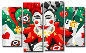 Joker Clown 4 Panels Paint By Numbers