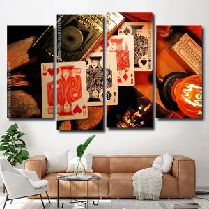 Kings Playing Cards 4 Panels Paint By Numbers