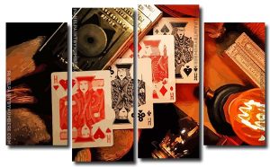 Kings Playing Cards 4 Panels Paint By Numbers