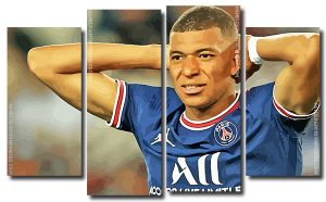 Kylian Mbappe 4 Panels Paint By Numbers