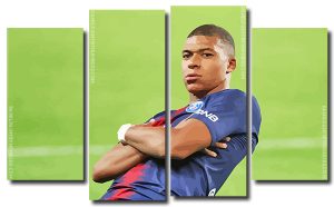 Kylian Mbappe Celebration 4 Panels Paint By Numbers