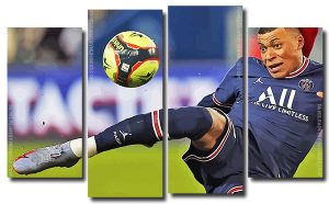 Kylian Mbappe Footballer 4 Panels Paint By Numbers