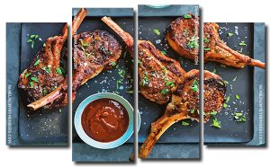 Lamb Chops With Chile Sauce 4 Panels Paint By Numbers