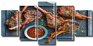 Lamb Chops With Chile Sauce 5 Panels Paint By Numbers