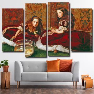 Leisure Hours by John Everett Millais 4 Panels Paint By Numbers