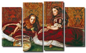 Leisure Hours by John Everett Millais 4 Panels Paint By Numbers