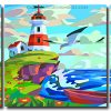 Lighthouse Illustration 3 Panels Paint By Numbers