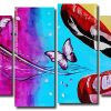 Lips Butterfly Art 4 Panels Paint By Numbers