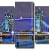 London In The Rain At Night 5 Panels Paint By Numbers