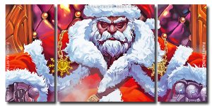 Mad Santa 3 Panels Paint By Numbers