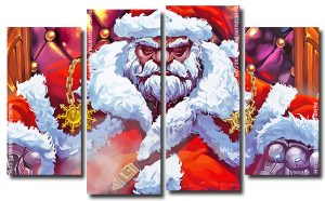 Mad Santa 4 Panels Paint By Numbers