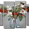 Magnolia Glass Vase 4 Panels Paint By Numbers