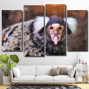 Marmoset Animal 4 Panels Paint By Numbers