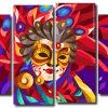 Masked Lady 4 Panels Paint By Numbers