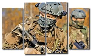 Military Special Forces 4 Panels Paint By Numbers