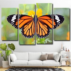 Monarch Butterfly Art 4 Panels Paint By Numbers