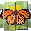 Monarch Butterfly Art 4 Panels Paint By Numbers