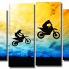 Motocrosses Silhouette 4 Panels Paint By Numbers