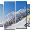 Mountain Skiing 4 Panels Paint By Numbers