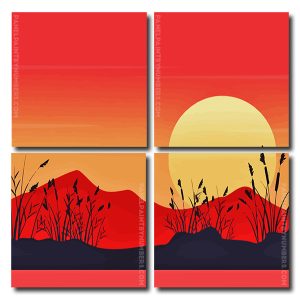 Mountain Landscape Silhouette Square Panels Paint By Numbers