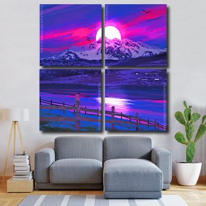 Mountains Moonlight Square Panels Paint By Numbers