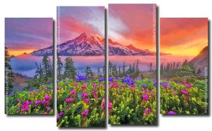 Natural Landscape 4 Panels Paint By Numbers