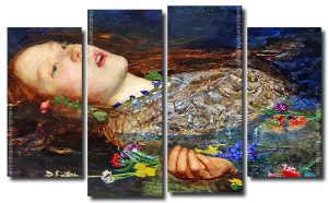 Ophelia by John Everett Millais 4 Panels Paint By Numbers