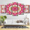 Pink Mandala 5 Panels Paint By Numbers