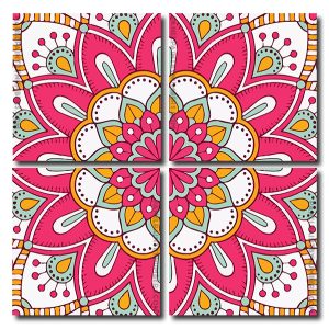 Pink Mandala Square Panels Paint By Numbers