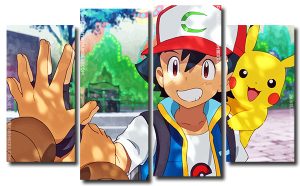 Pokemon Anime Art 4 Panels Paint By Numbers