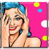 Pop Art Woman 3 Panels Paint By Numbers