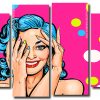 Pop Art Woman 4 Panels Paint By Numbers