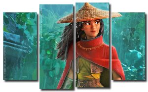 Raya and The Last Dragon Animated Movie 4 Panels Paint By Numbers