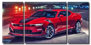 Red Chevrolet Camaro 3 Panels Paint By Numbers