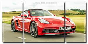 Red Porsche 718 Boxster 3 Panels Paint By Numbers