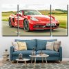 Red Porsche 718 Boxster 3 Panels Paint By Numbers