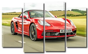 Red Porsche 718 Boxster 4 Panels Paint By Numbers