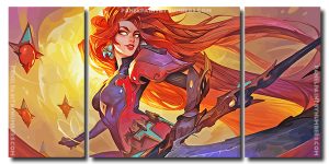 Redhead Warrior Art 3 Panels Paint By Numbers