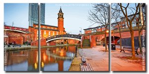 Rochdale Canal Manchester 3 Panels Paint By Numbers