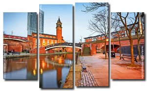 Rochdale Canal Manchester 4 Panels Paint By Numbers