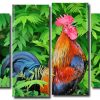 Rooster Bird Animal 4 Panels Paint By Numbers