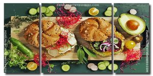 Sandwiches On vegan Style Bread 3 Panels Paint By Numbers