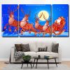 Santa Claus Deers 3 Panels Paint By Numbers