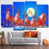 Santa Claus Deers 4 Panels Paint By Numbers