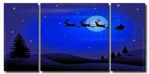 Santa Claus Silhouette 3 Panels Paint By Numbers