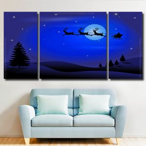 Santa Claus Silhouette 3 Panels Paint By Numbers