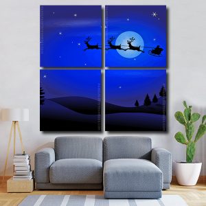 Santa Claus Silhouette Square Panels Paint By Numbers