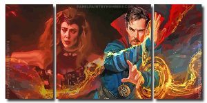 Scarlet Witch and Dr Strange 3 Panels Paint By Numbers