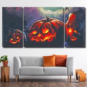 Scary Pumpkins 3 Panels Paint By Numbers